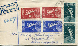 South Africa Südafrika Mi# 211-6 Used On Letter -  UPU 1949 - FDC