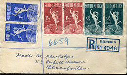 South Africa Südafrika Mi# 211-6 Used On Letter -  UPU 1949 - FDC