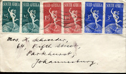 South Africa Südafrika Mi# 211-6 Used On Letter -  UPU 1949 - FDC