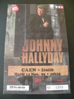 Billet Ticket Concert J Hallyday Caen 14/11/95 - Concerttickets