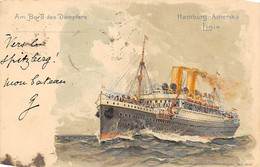 Thème   Bateau. Paquebot  Am Bord Des Dampfers .Hamburg Amerika Line Vers Les Spitzberg  (Voir Scan) - Paquebots