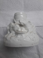 Encrier En Porcelaine  Représentant 2 Lapins (fabrication Letu & Mauger à Villenauxe La Grande) - Inkwells