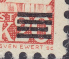 Denmark 1955 Mi. 361 I    30 Auf 20 Ø Overprint Aufdruck '30' & Beams ERROR Variety 'Broken 3rd Beam' SAVA 363a A, MNH** - Abarten Und Kuriositäten