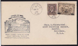 CANADA (1882) Train Carrying Logs. First Flight Envelope (Sept Iles - Havre St. Pierre) With Illustrated Cachet. - Erst- U. Sonderflugbriefe