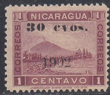 Nicaragua, Scott #163, Mint No Gum, Mt Momotombo Surcharged, Issued 1902 - Nicaragua