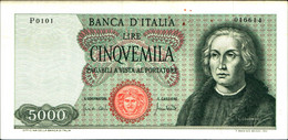 29684)  Banconota Da 5000 LIRE CRISTOFORO COLOMBO I° TIPO DEL 20-1-1970-QFDS - 5000 Lire