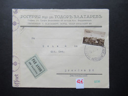 Bulgarien 1940 Luftpost Nr. 382 Flugzeuge Und Landschaften OKW Zensur / Mehrfachzensur / Zensurstereifen Geöffnet - Cartas