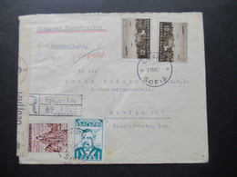 Bulgarien 1941 Luftpost Nr. 382 Flugzeuge Und Landschaften MiF OKW Zensur / Mehrfachzensur Einschreiben Sofia - Brieven En Documenten