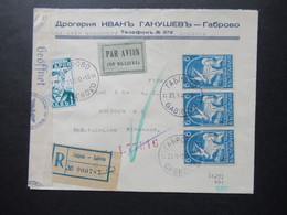 Bulgarien 1941 Brieftaube Nr. 237 Luftpost OKW Zensur / Mehrfachzensur Einschreiben Gabrovo Zensurstempel L77516 - Brieven En Documenten