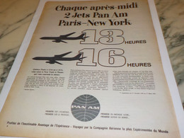 ANCIENNE PUBLICITE VOYAGE PARIS NEW YORK AVEC PAN AM   1962 - Advertenties