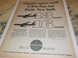 ANCIENNE PUBLICITE VOYAGE PARIS NEW YORK AVEC PAN AM   1962 - Werbung