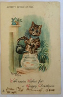 POSTCARD Illustrators - Signed > Wain,Louis CAT KATZEN RAPHAEL TUCK&Sons Nr.1749.A PRETTY KETTLE OF FISH LITHO USED 1903 - Wain, Louis