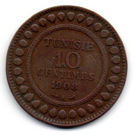 Tunisie -  10 Centimes 1908 A - TB+ - Tunesië