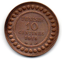 Tunisie -  10 Centimes 1914 A - TTB - Tunisie