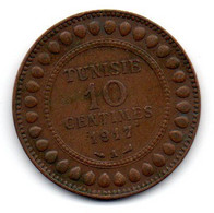 Tunisie -  10 Centimes 1917 A - TTB - Tunesien