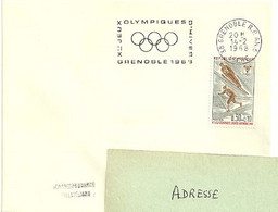 ISERE - Dépt N° 38 = GRENOBLE ANNEXE / AN 5 - 1968 = FLAMME + N° 1543 = SECAP Illustrée ' JEUX OLYMPIQUES D' HIVER ' - Mechanical Postmarks (Advertisement)