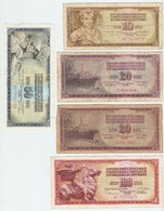 LOT De 5 BILLETS De BANQUE YOUGOSLAVIE - 5 BANKS OF YUGOSLAVIA BANK - 5 BANCOS DEL BANCO DE YUGOSLAVIA - Lots & Kiloware - Banknotes