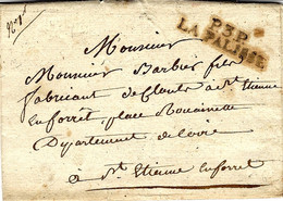 1824- Lettre De P.3.P. / LA PALISSE ( Allier )  36 X 9 Mm Noir - 1801-1848: Precursori XIX