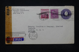 ETATS UNIS - Entier Postal + Compléments De New York Pour Le Royaume Uni En 1943 Avec Contrôle Postal - L 84404 - 1941-60