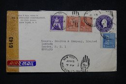 ETATS UNIS - Entier Postal + Compléments De New York Pour Le Royaume Uni En 1943 Avec Contrôle Postal - L 84405 - 1941-60