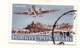 PIA - TURCHIA  : 1949-50 - Francobollo Di Posta Aerea - Aereo Douglas DC-3 Su Ankara - (Yv P.A. 13) - Poste Aérienne