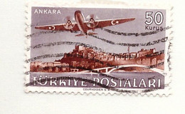 PIA - TURCHIA  : 1949-50 - Francobollo Di Posta Aerea - Aereo Douglas DC-4  Su Ankara - (Yv P.A. 16) - Luchtpost