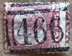 Grande Bretagne 1870, N°49, 1/2 Rouge Carminé, Planche 8, Oblitéré Charnière - Sin Clasificación