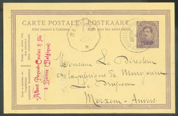 En Provenance De BERTRIX * (cachet Tél) E.P. Carte 15 Centimes Em. 1915, Obl; Sc AMBULANT JEMELLE-BRUXELLES (BRUSSEL) du - Ambulanti