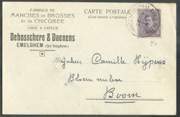 AMBULANT E.P. Carte 15 Centimes Em. 1915, obl; Sc AMBULANT TOURNAI-GAND 2 - DOORNIK-GENT du 20 Novembre 1920 Vers Boom- - Bahnpoststempel