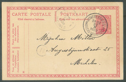 AMBULANT E.P. Carte 10 Centimes Em. 1915, Obl; Sc AMBULANT ANTWERPEN-BRUSSEL 2 ANVERS-BRUXELLES du 22-II-920 Vers Mechel - Ambulante Stempels