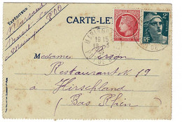 63 MARINGUES - Puy De Dôme - 1945 - CARTE LETTRE - Other & Unclassified