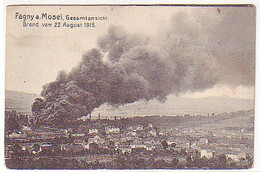 21509 Ak Pagny An Der Mosel Gesamtansicht Brand 1915 - Lothringen
