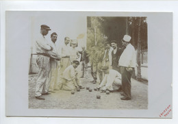 Jeu De Boules ( Lyonnaise ) - Véritable Et Belle Carte-photo De La Société Lumière à Lyon- Dos Divisé- ( Photo Laurent ) - Juegos