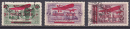 Grand Liban Timbres De 1925 Surchargés Poste Aérienne N°32-34-35 Oblitéré - Luftpost