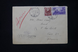 ROUMANIE - Enveloppe De Bucarest En Recommandé Pour La France En 1950, Affranchissement Recto Et Verso - L 84486 - Lettres & Documents