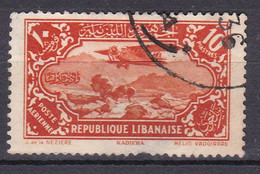 Grand Liban Avion Survolant Des Paysages Poste Aérienne N°44 Oblitéré - Luftpost