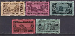 Grand Liban Sites Nahr Et Kheb Beyrouth Grottes Chateau Beaufort Baalbek Temple De Vénus Taxe N°11/15 Neuf*charnière - Timbres-taxe