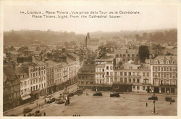 Lisieux * Carte Photo * La Place Thiers * Vue Prise De La Cathédrale * Coiffeur * Café Français - Lisieux