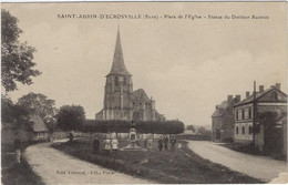 27   Saint Aubin D'ecrosville   Place De L'eglise - Statue  Du Docteur Auzoux - Saint-Aubin-d'Ecrosville