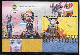 ARGENTINA Año 2003 "BANGKOK 2003" Exposición Filatélica Mundial Hijita Bloque MNH Gj 3327/3328 HB 156 - Nuovi