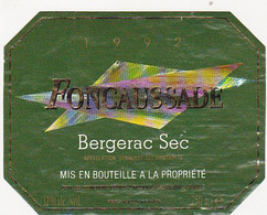 Etiquette Bergerac Sec / FONCAUSSADE - 1992 - Bergerac