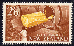 New Zealand 1960 2/6d Butter Making Definitive, Hinged Mint, SG 797 - Oblitérés