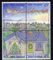 New Zealand 1992 Christmas 45c Block Of 4, Used, SG 1700/3 - Usati