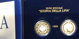 Italia 1999 Coppia 1 Lira Storia Della Lira Proof - Conmemorativas