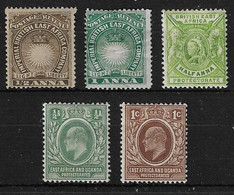 BRITISH EAST AFRICA + EAST AFRICA AND UGANDA PROTECTORATES SMALL MOUNTED MINT COLLECTION SG 4b,5b,65,1,34 Cat £18+ - Sonstige & Ohne Zuordnung