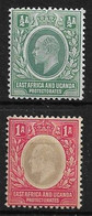 EAST AFRICA AND UGANDA PROTECTORATES 1904 - 1907 ½a, 1a SG 17,18 VERY LIGHTLY MOUNTED MINT Cat £20+ - Protectorados De África Oriental Y Uganda