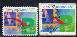 New Zealand 1994 Self-adhesive Definitives Set Of 2 ( One On Piece), Used, SG 1818/9 - Gebruikt