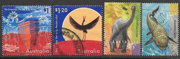 Australia  1997    4 Better Used  2016 Scott Value $5.20  Dinosaurs, Birds - Used Stamps