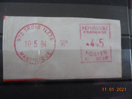 Vignette D'affranchissement Du Bureau De Trois Ilets Martinique 1984 - 1969 Montgeron – Papier Blanc – Frama/Satas