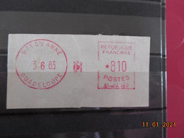 Vignette D'affranchissement Du Bureau De St Anne Guadeloupe 1983 - 1969 Montgeron – Papel Blanco – Frama/Satas